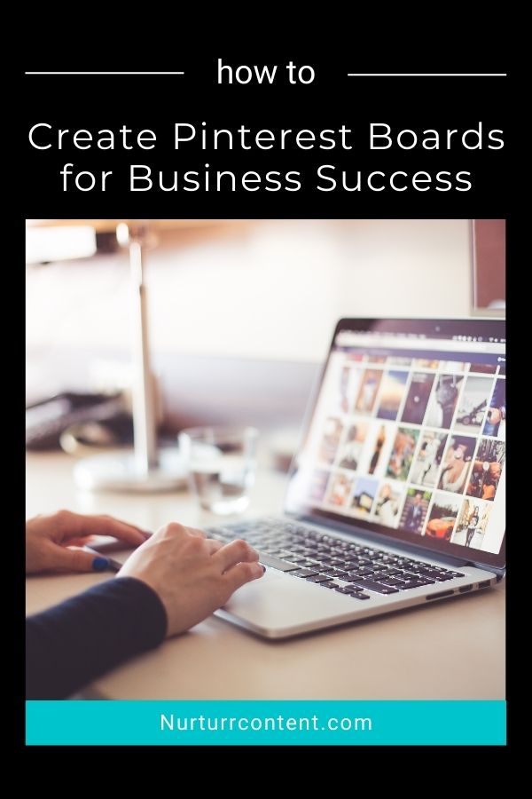 person making Pinterest boards for business on a laptop