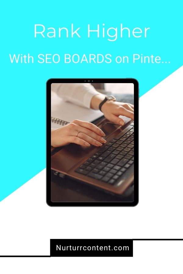 person typing on a laptop, Pinterest boards for business