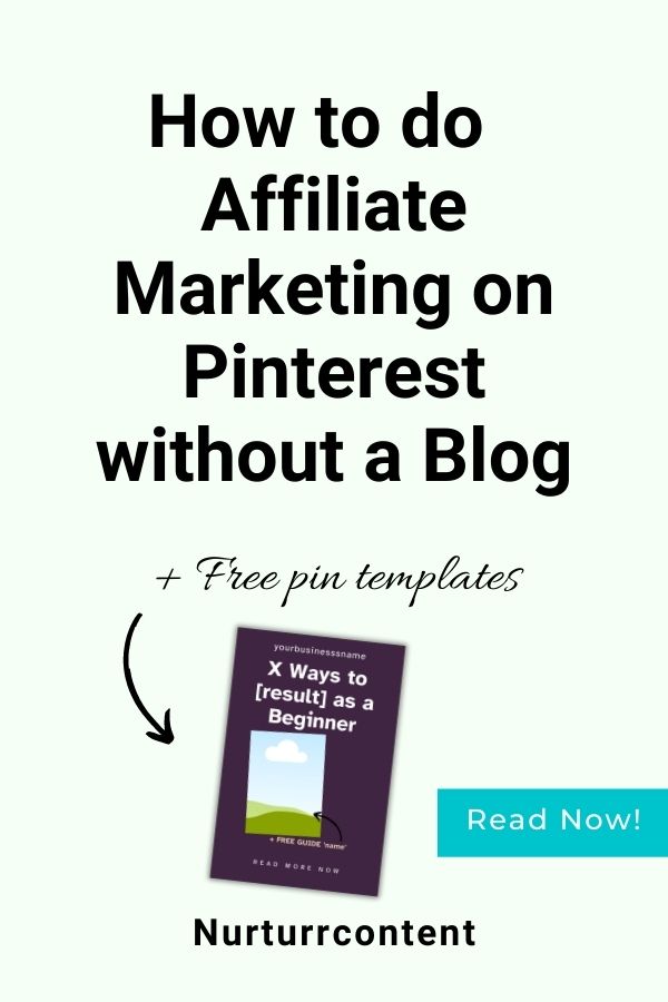 Free pin templates for Pinterest affiliate marketing without a blog